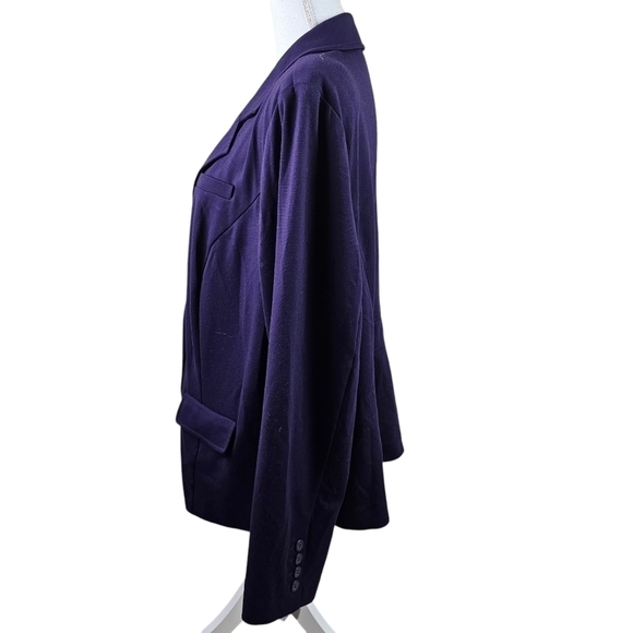 Lane Bryant Plum Knit Double Breasted Blazer in 22 - Picture 2 of 5